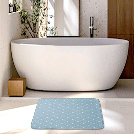 Blaue Herzen Muster Badezimmer Matte