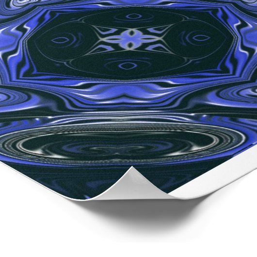 blaue Herzen Poster (Ecke)