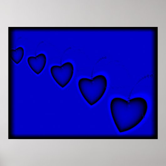 Blaue Herzen Poster (Vorne)