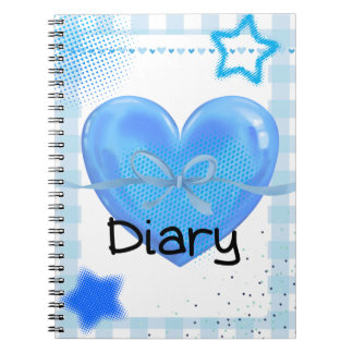💙 Blaue Herzen & Sterne Süßes Tagebuch ⭐