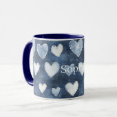 Blaue Herzen Tasse (Vorderseite Links)
