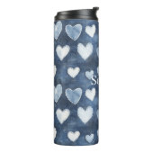 Blaue Herzen Thermosbecher (Nach links gedreht)