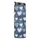 Blaue Herzen Thermosbecher (Nach rechts gedreht)