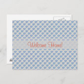 Blaue Herzen Willkommen Zuhause! Postkarte (Vorne/Hinten)