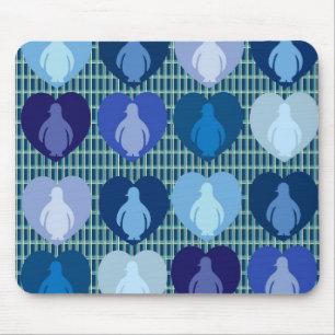 Blaue herzige Pinguine Mousepad