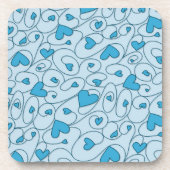 Blaue Herzklopfen Getränkeuntersetzer (Vorderseite)