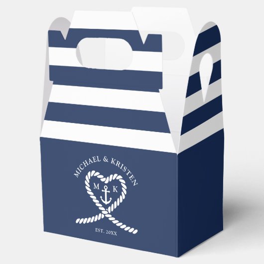 Blaue Herzklopfen-Hochzeit Geschenkschachtel (Geöffnet)