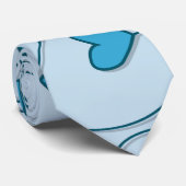 Blaue Herzklopfen Krawatte (Gerollt)