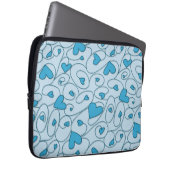 Blaue Herzklopfen Laptopschutzhülle (Vorne Rechts)