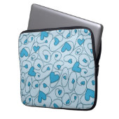 Blaue Herzklopfen Laptopschutzhülle (Vorderseite Links)