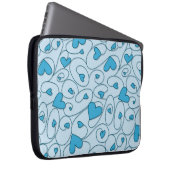 Blaue Herzklopfen Laptopschutzhülle (Vorne Rechts)