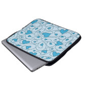Blaue Herzklopfen Laptopschutzhülle (Vorne Knopf)