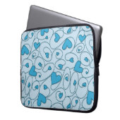 Blaue Herzklopfen Laptopschutzhülle (Vorderseite Links)