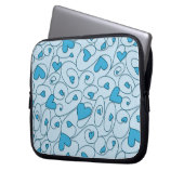Blaue Herzklopfen Laptopschutzhülle (Vorderseite Links)