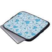 Blaue Herzklopfen Laptopschutzhülle (Vorne Knopf)