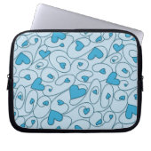 Blaue Herzklopfen Laptopschutzhülle (Vorderseite)