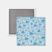 Blaue Herzklopfen Magnet (Vorderseite/Rückseite)