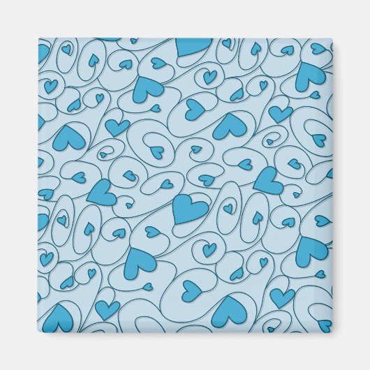 Blaue Herzklopfen Magnet (Vorne)