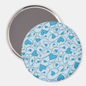 Blaue Herzklopfen Magnet (Vorderseite/Rückseite)