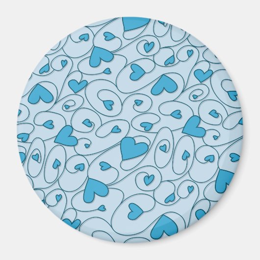 Blaue Herzklopfen Magnet (Vorne)