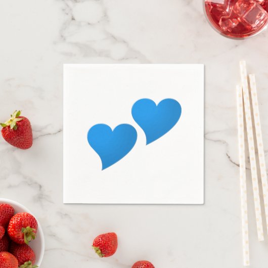 Blaue Herzmuster weißes Valentintagspapier Serviette (Beispiel)