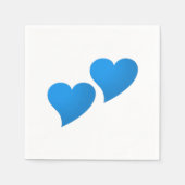 Blaue Herzmuster weißes Valentintagspapier Serviette (Vorderseite)