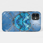 Blaue Herzperle Case-Mate iPhone Hülle (Rückseite (Horizontal))