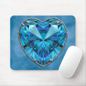 Blaue Herzperle Mousepad (Mit Mouse)
