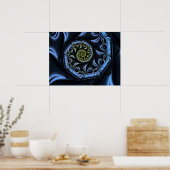 Blaue Herzspirale Poster (Küche)
