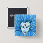 Blaue Hexe Button (Vorne & Hinten)