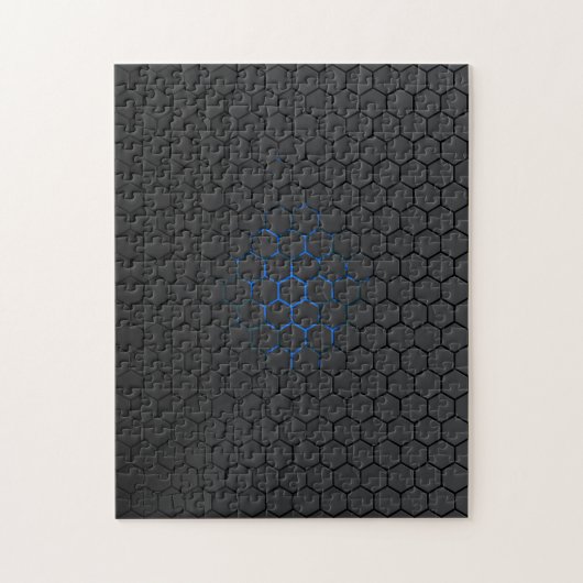 Blaue Hexelaubsäge Puzzle (Vertikal)