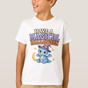 Blaue Hexenhut-Baby-Drache Magisches Halloween für T-Shirt