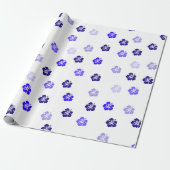 Blaue Hibiskus-Geschenkpapier Geschenkpapier (Ungerollt)