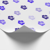Blaue Hibiskus-Geschenkpapier Geschenkpapier (Ecke)