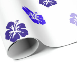 Blaue Hibiskus-Geschenkpapier Geschenkpapier
