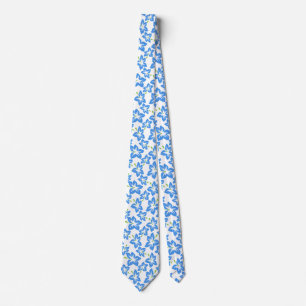 Blaue Hibiskus-Retro-Hawaiian-Pattern Krawatte