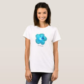 Blaue Hibiskusbehälterspitze T-Shirt (Vorne ganz)