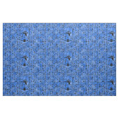 Blaue Hieroglyphen Stoff (Fat Quarter (45,7 x 55,9 cm))