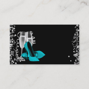Blaue High Heels Geschäftskarten Visitenkarte