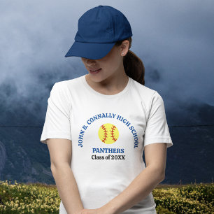 Blaue High School Softballspielerin Personalisiert T-Shirt