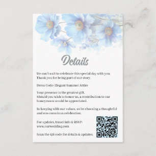 Blaue Himalaya-Mohnblumen-Gartenhochzeit Begleitkarte