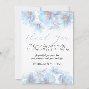 Blaue Himalaya-Mohnblumen-Gartenhochzeit  Dankeskarte