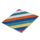 Blaue Himbeere Orangengelbe Streifen Muster Fliese (Seite)