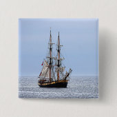 Blaue Himmel auf dem Wasserboot Button (Vorderseite)