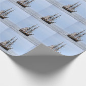 Blaue Himmel auf dem Wasserboot Geschenkpapier (Ecke)