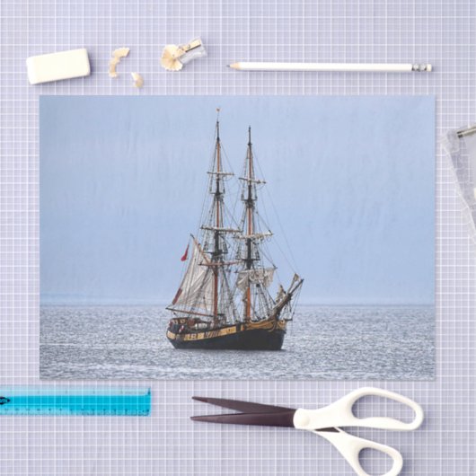 Blaue Himmel auf dem Wasserboot Seidenpapier (Handwerk)