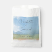 Blaue Himmel bemalt Landschaft Moderne Hochzeit Geschenktütchen (Vorderseite)