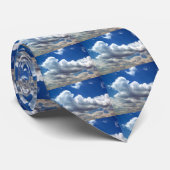 "Blaue Himmel" dunkelblaue Krawatte (Gerollt)