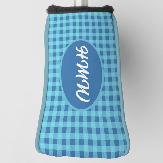 Blaue Himmel Kariert: Custom Monogram Blade Putter Golf Headcover (Rotieren 90)