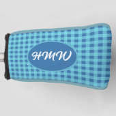 Blaue Himmel Kariert: Custom Monogram Blade Putter Golf Headcover (Vorderseite)